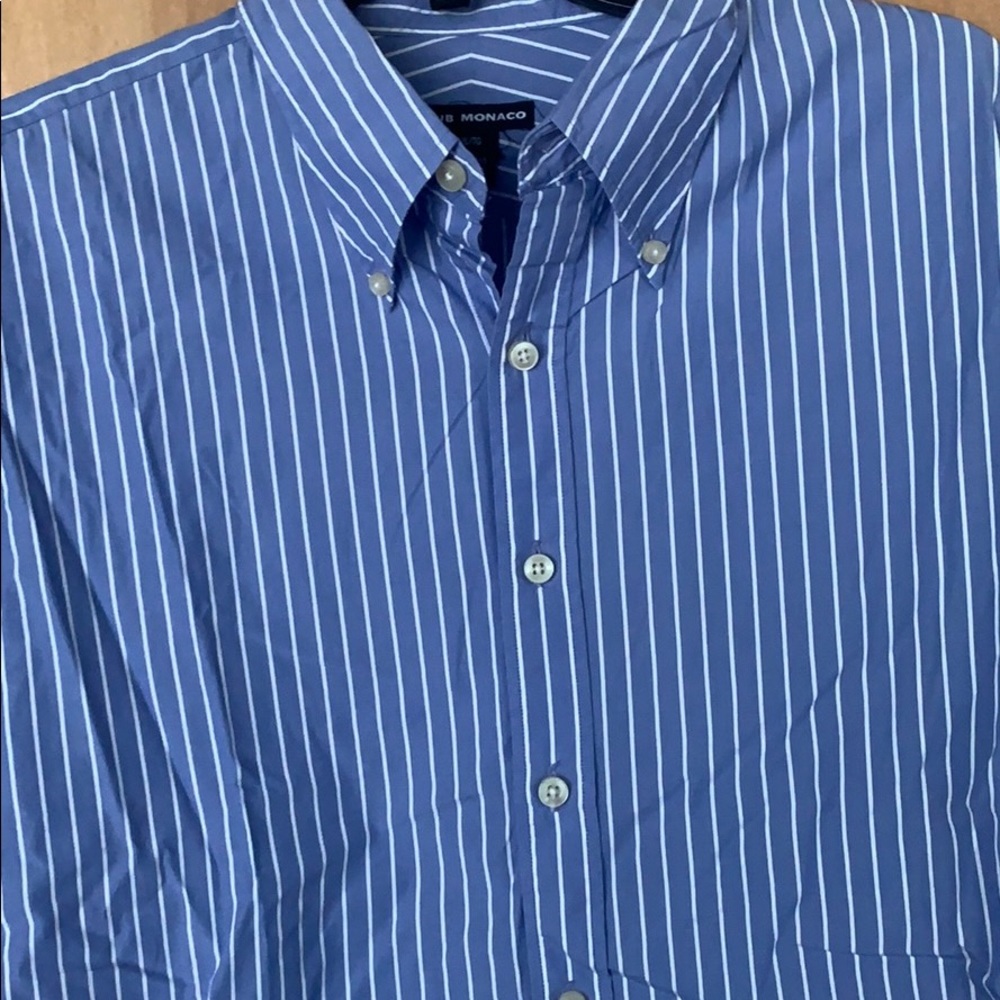 Blue pin striped button down